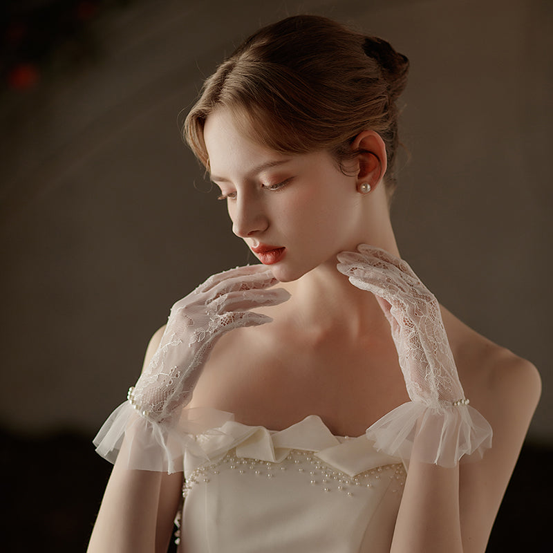小物 MASU ANGEL LACE GLOVE nullus Short See-Through Lace Pearl Gloves – DUNTERY UK