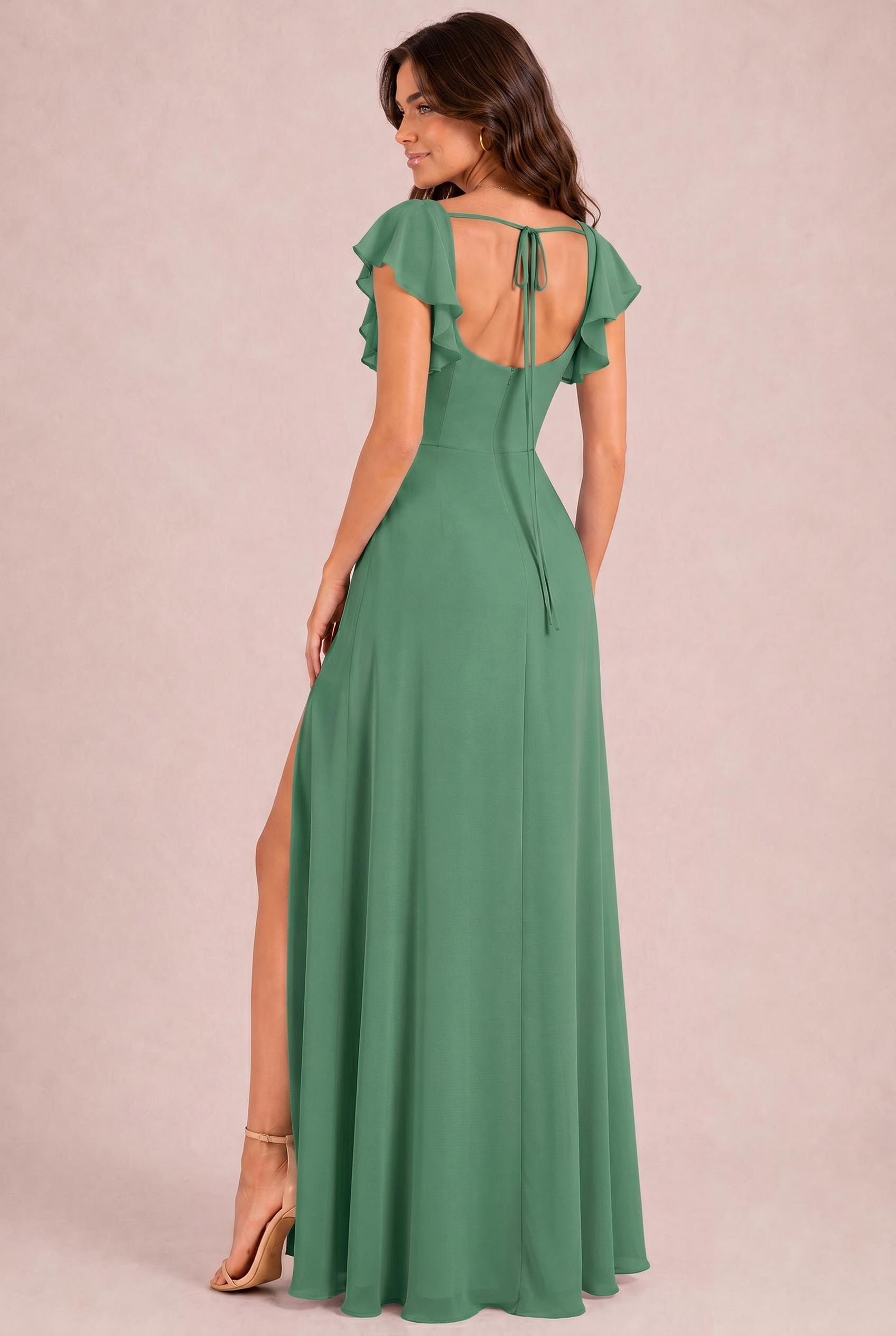 eucalyptus green bridesmaid dresses uk Chiffon A-Line Dress Package Contents