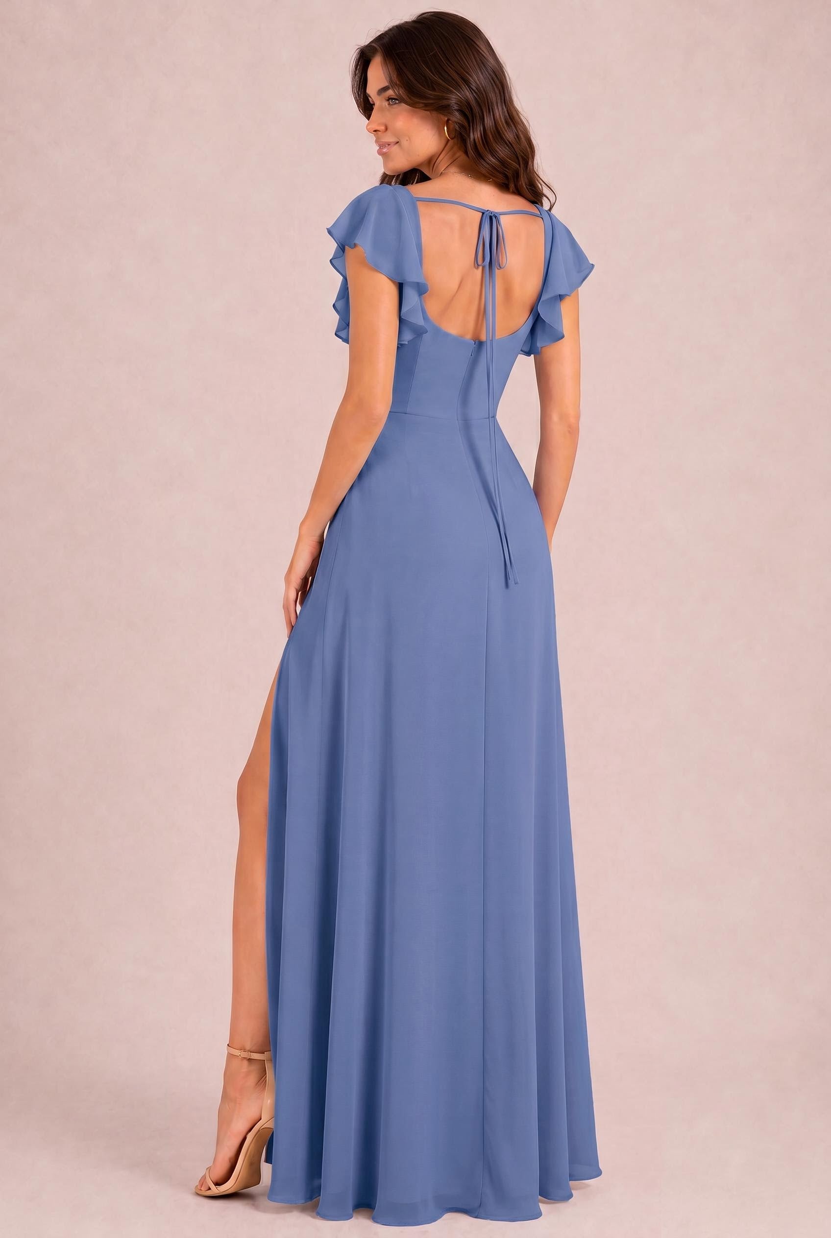 periwinkle bridesmaid dresses uk Anissa Honor Brewing Company - pre-fall flutter cap sleeves and Size:3XL tall