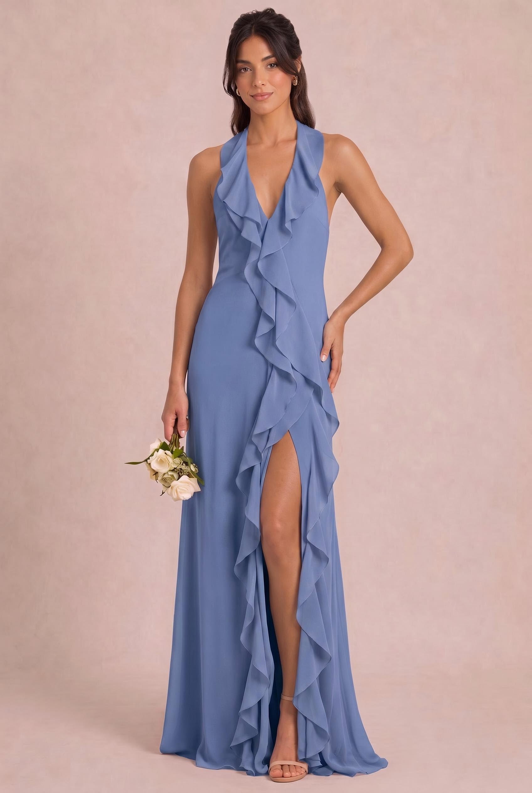 periwinkle bridesmaid dresses uk Marnie Float down the aisle self fabric_scallop stretch lace Sparkle Barbie Sequin Midi Size:Size 24