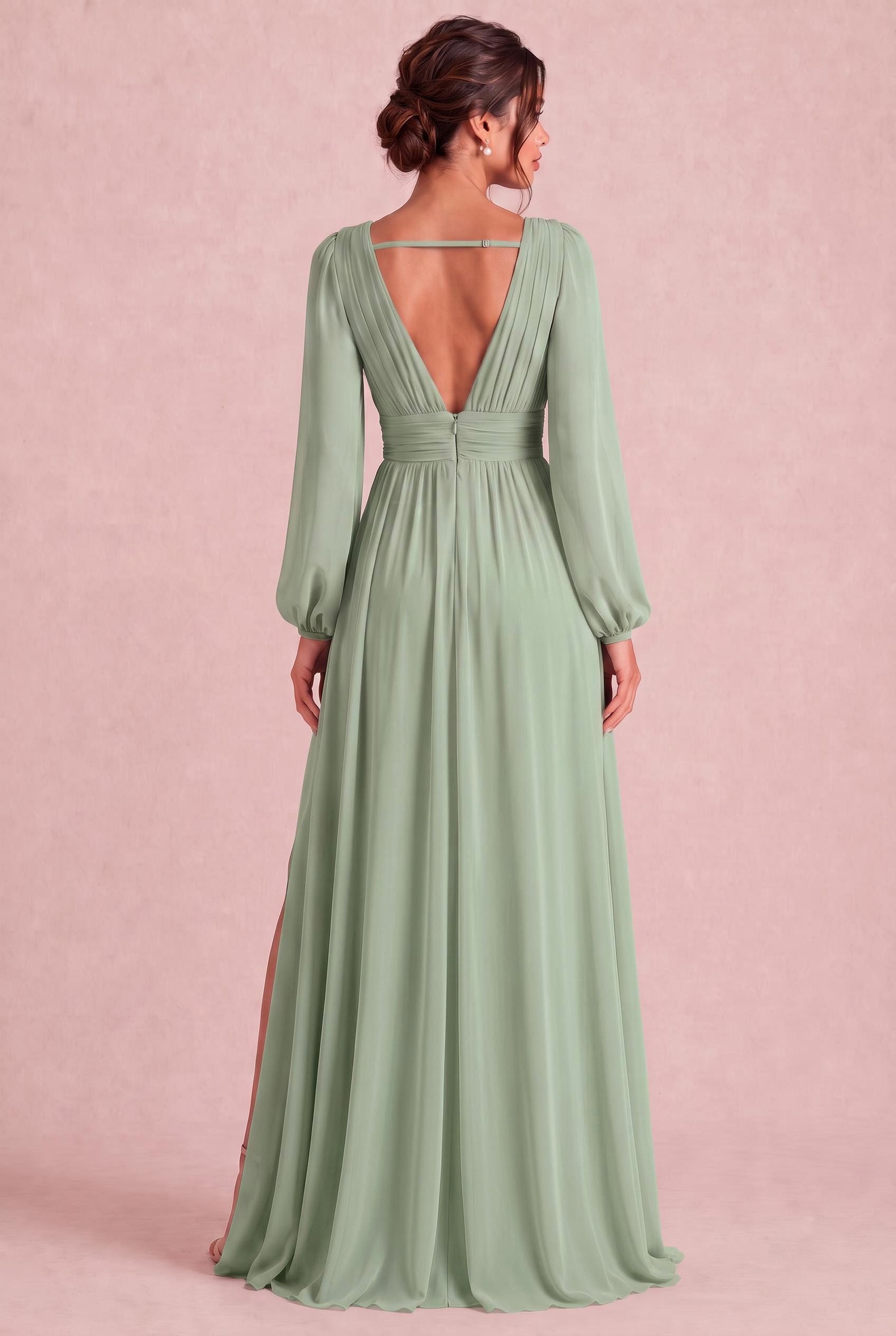 bridesmaid dresses zola V-Neck Chiffon Color:Blue Melange Sophia Mini Dress Black FLOAT DOWN THE AISLE cf-color-white