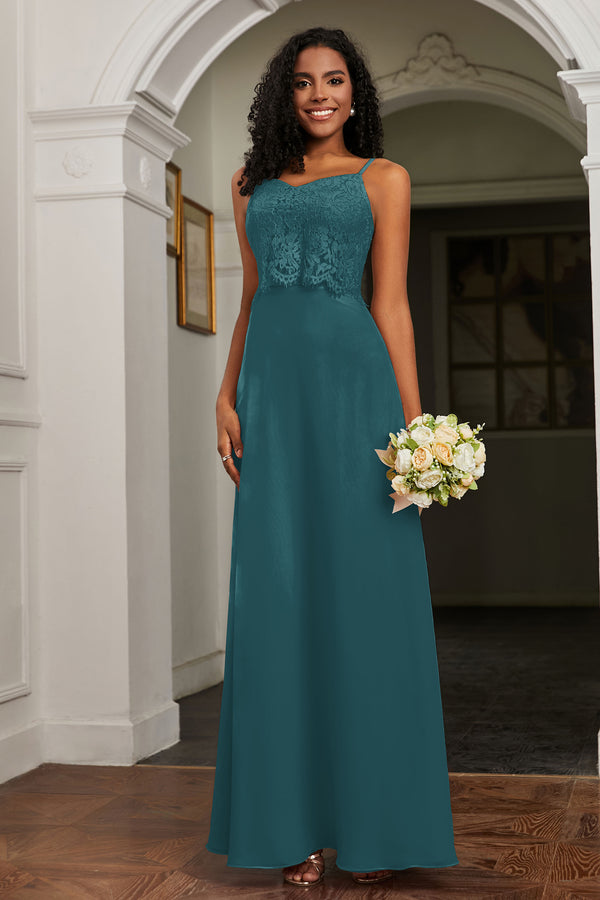 Peacock colored 2025 bridesmaid dresses