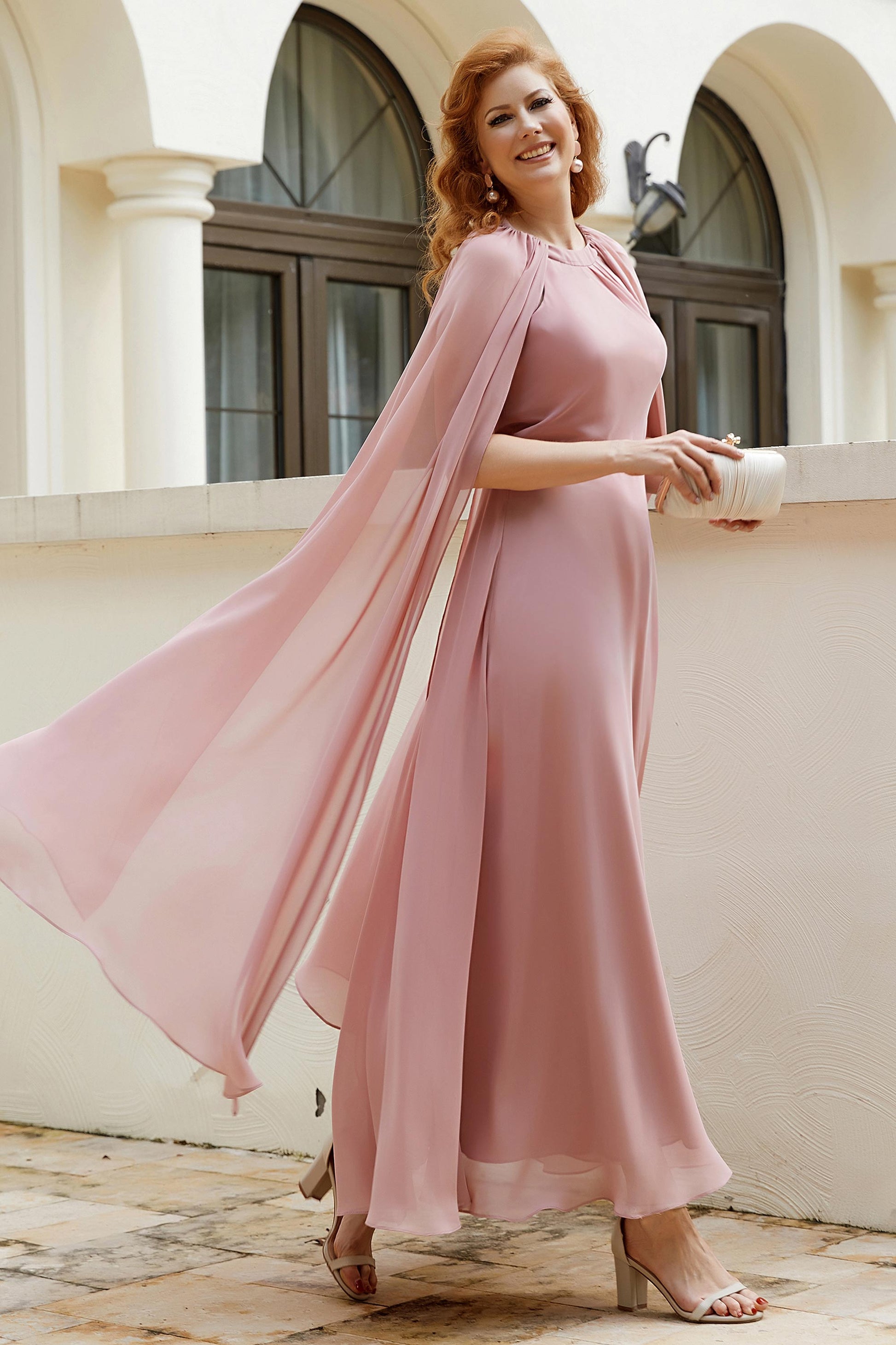 Jewel Flutter Sleeves Chiffon A-Line Maxi Dress DUNTERY UK Jewel Flutter Sleeves Chiffon A-Line Maxi Dress DUNTERY UK