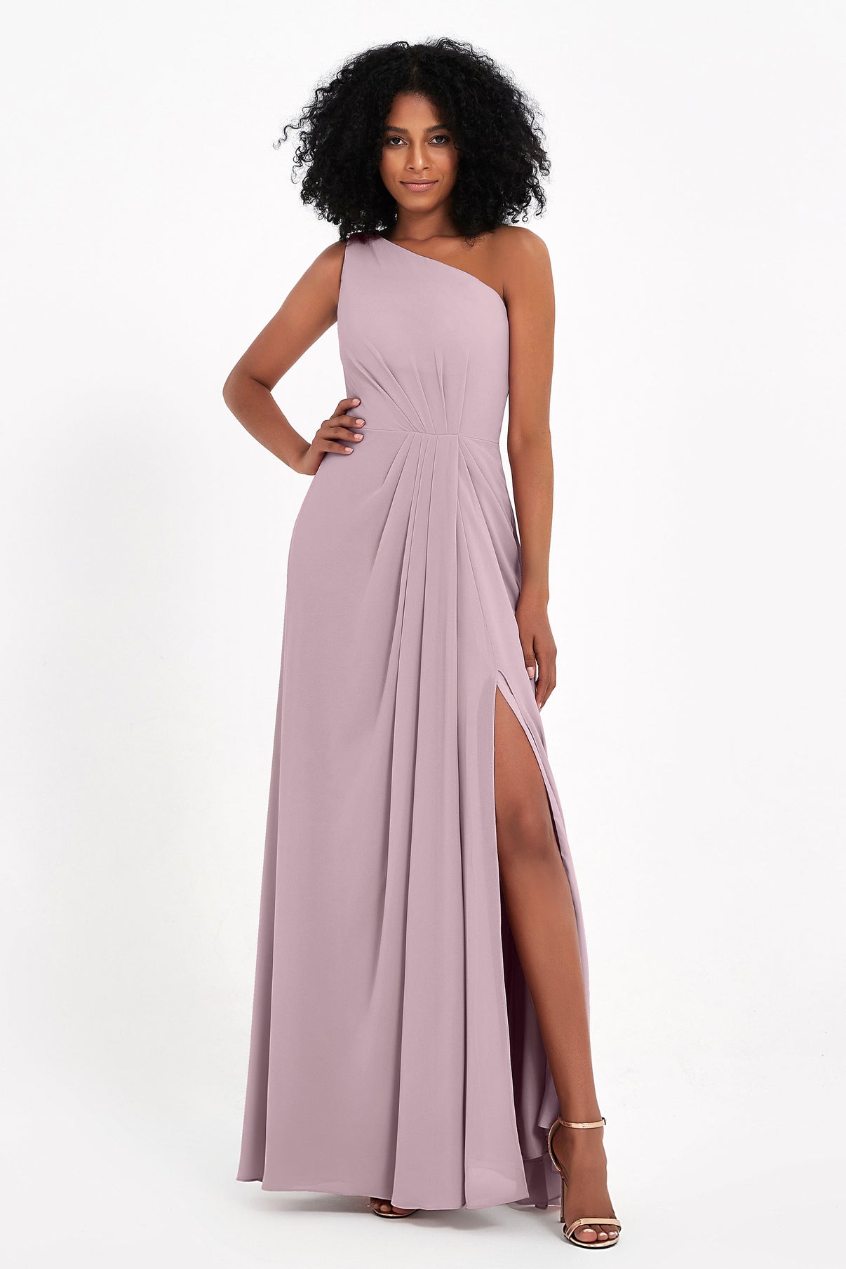 Half Sleeves Long Gown with Slit Mulberry