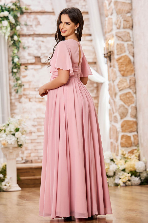 maternity bridesmaid dresses uk Flutter Bell Sleeve Empire Maternity Bridesmaid Dress In Olive Green