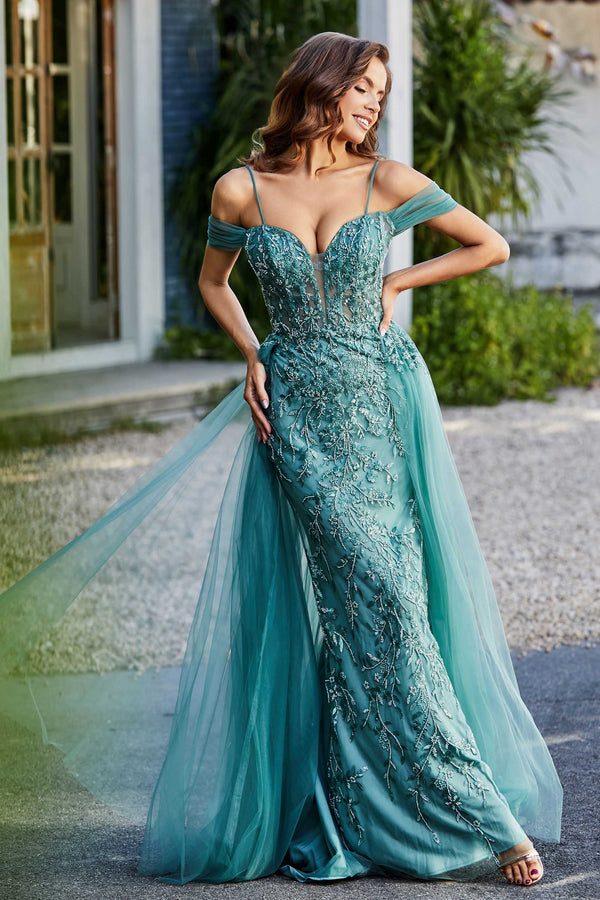 Buy A Line V Neck Tulle Light Blue Prom Dresses Floor Length Beads Evening  Gowns Online – Seasonmall.co.uk