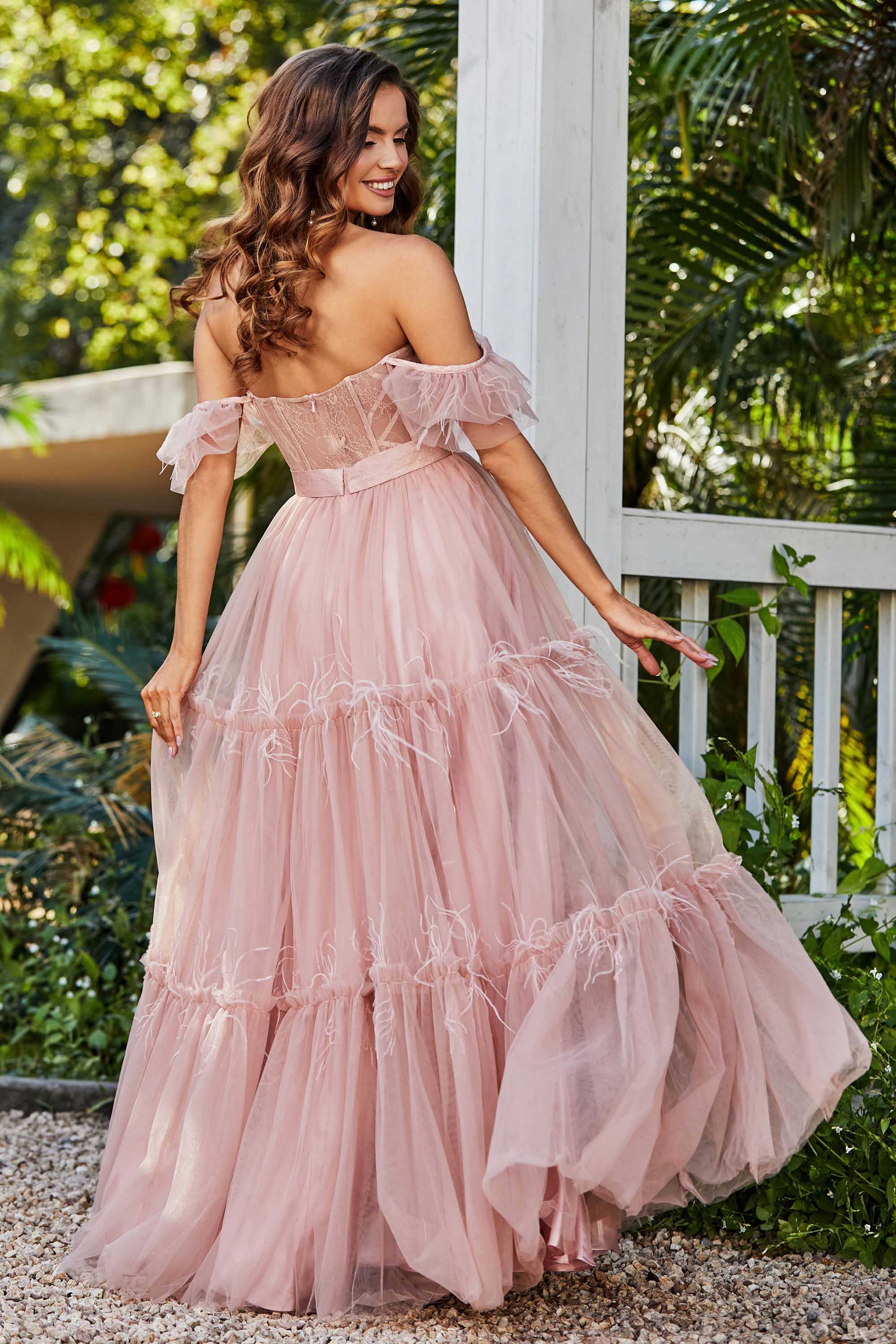 Flutter Sleeves A-Line Tulle Maxi Dress – DUNTERY UK