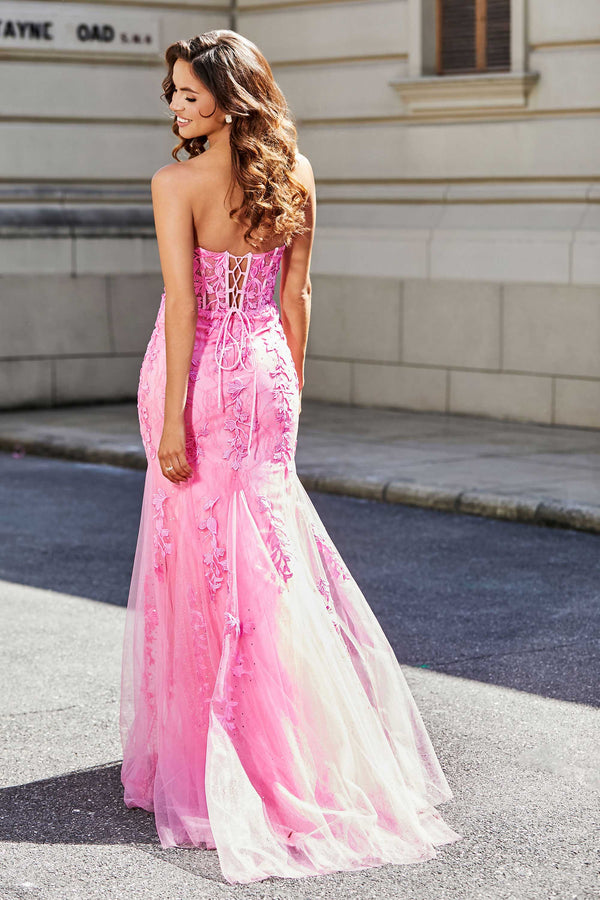 Evening Dress Corset Pink, Sweetheart Corset Prom Dresses