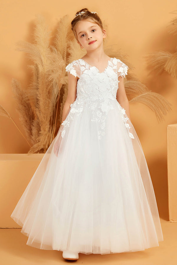 Orange and white flower girl dresses on sale