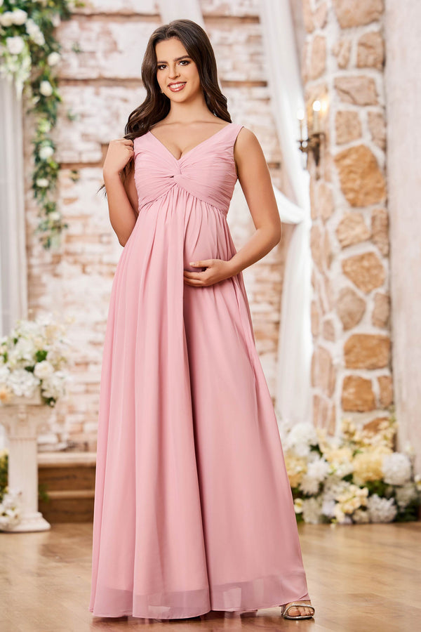 bridesmaid maternity dresses uk Plunge Maternity Chiffon Bridesmaid Dress