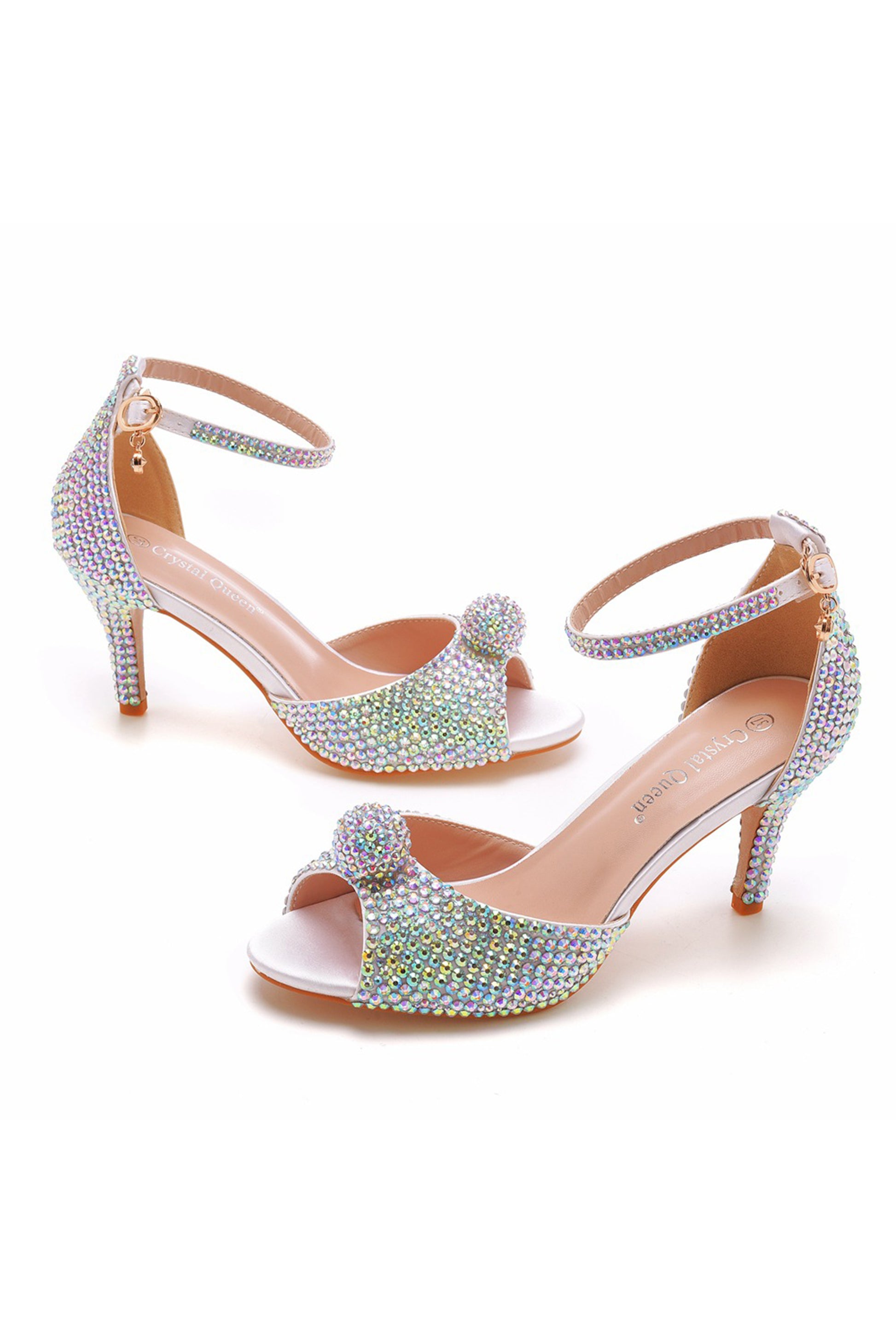 High Heels Sparkly Inch Heels Sparkling Peep Toe Multi-color