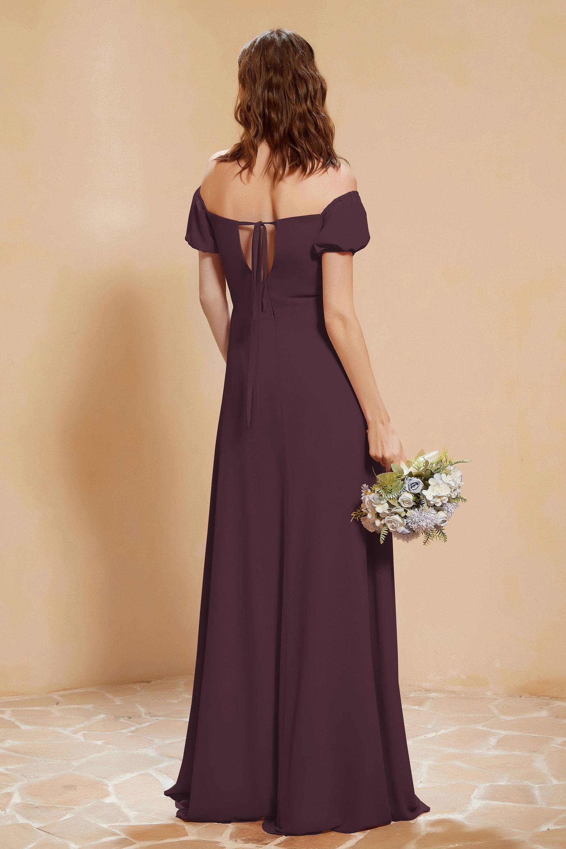 Off-the-Shoulder A-Line Chiffon Maxi Dress With Slit DUNTERY UK Off-the-Shoulder A-Line Chiffon Maxi Dress With Slit DUNTERY UK