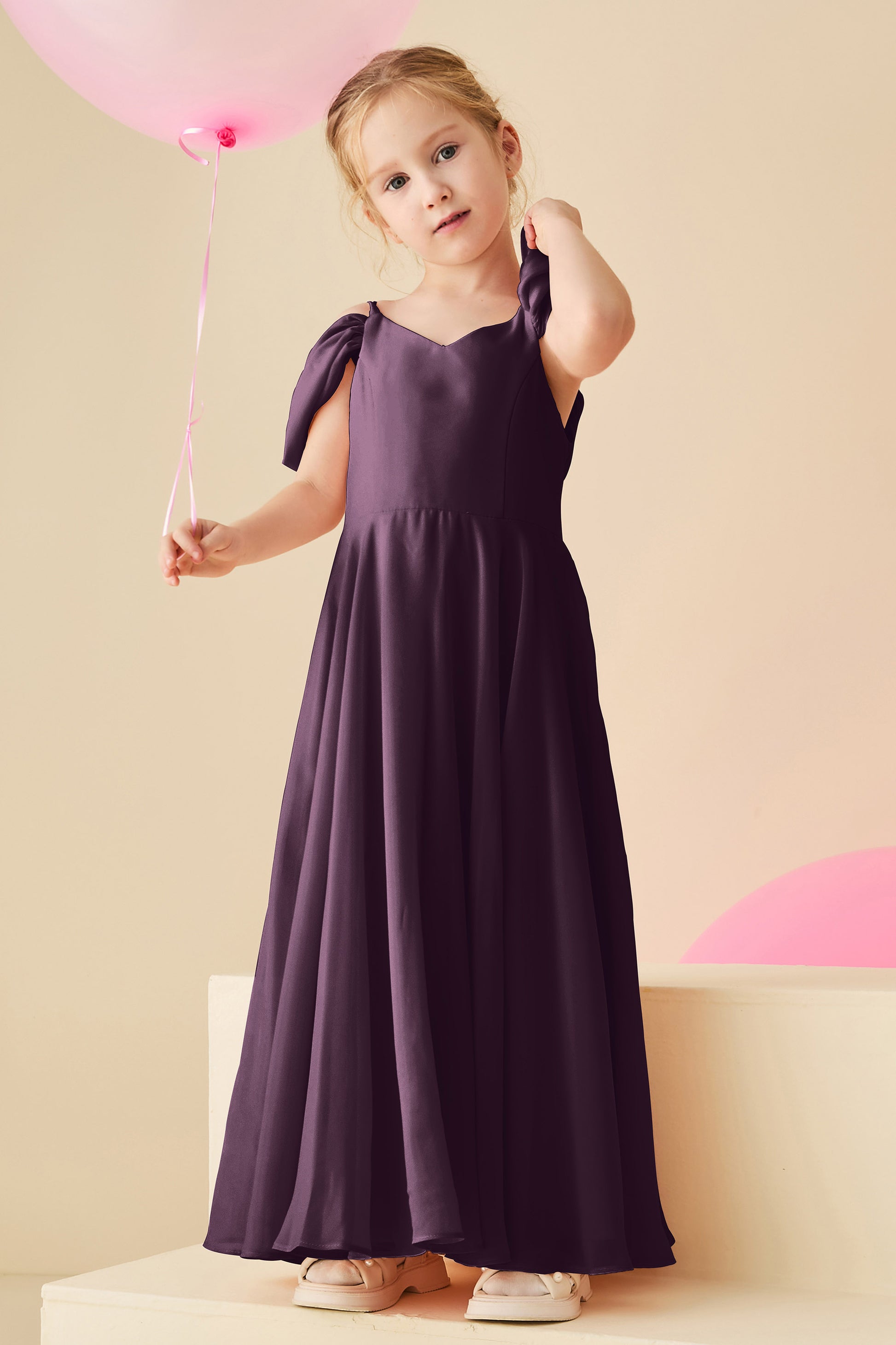 Open Back V-neck Chiffon Junior Bridesmaid Dress DUNTERY UK Open Back V-neck Chiffon Junior Bridesmaid Dress DUNTERY UK