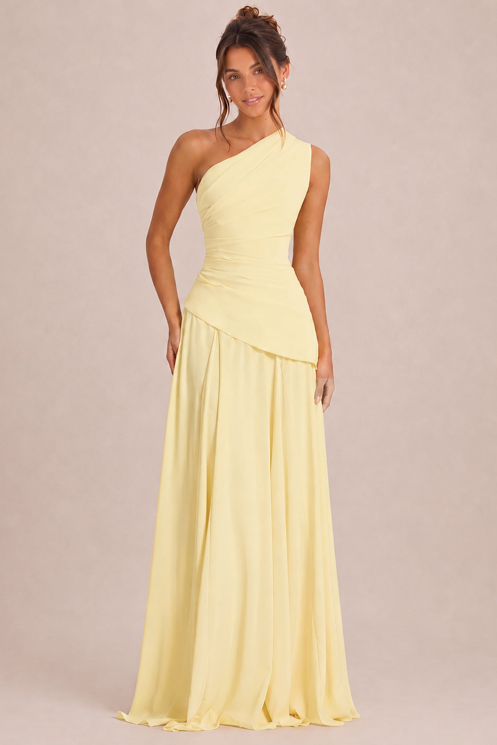 One Shoulder Chiffon Bridesmaid Dress