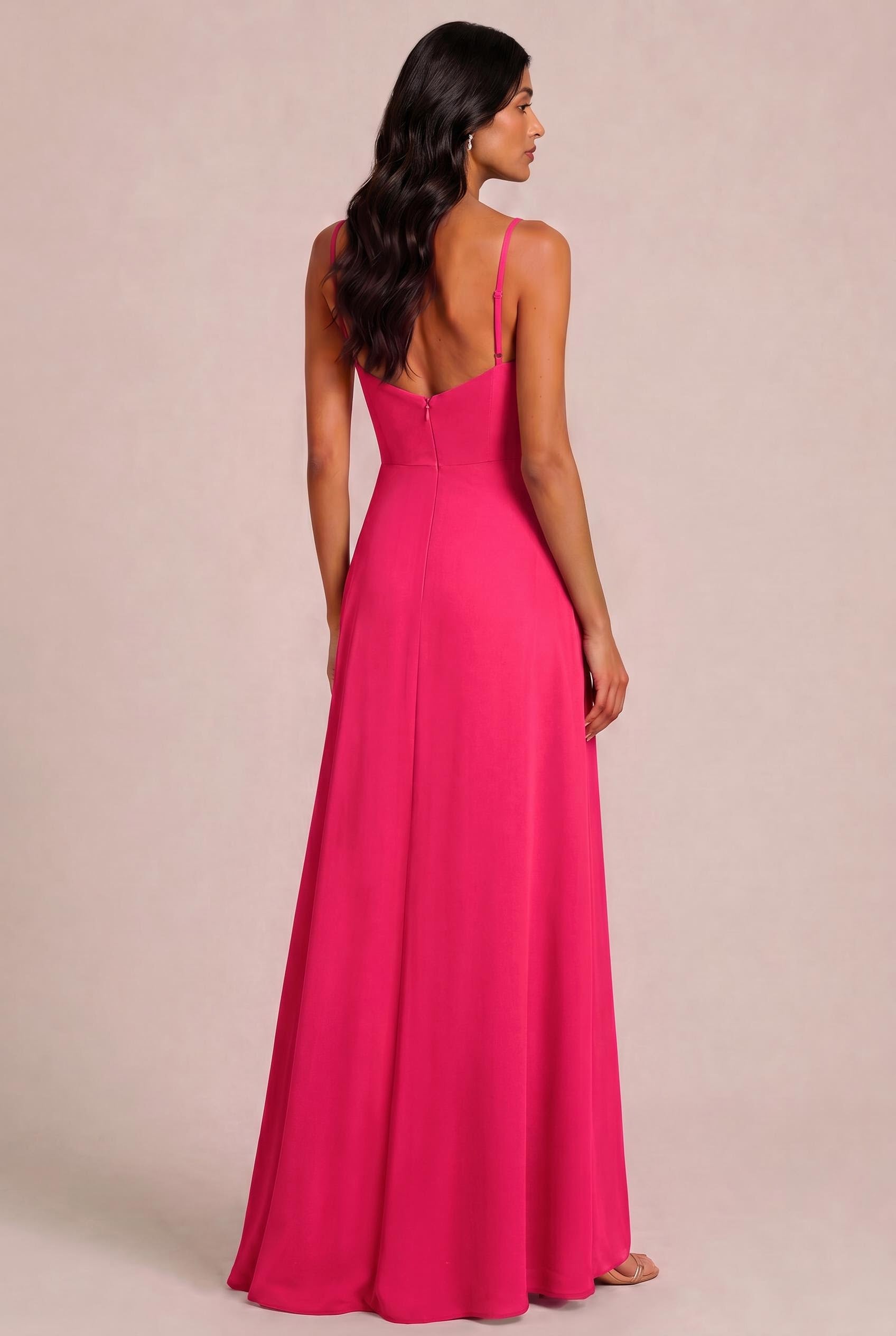 bright pink bridesmaid dresses uk Pink Bridesmaid Dress, Long Dress, Hot Pink Bridesmaid Dresses, Fuchsia Maxi Dress, Pink Infinity Gown, Fuchsia Dress, Pink Infinity Dress