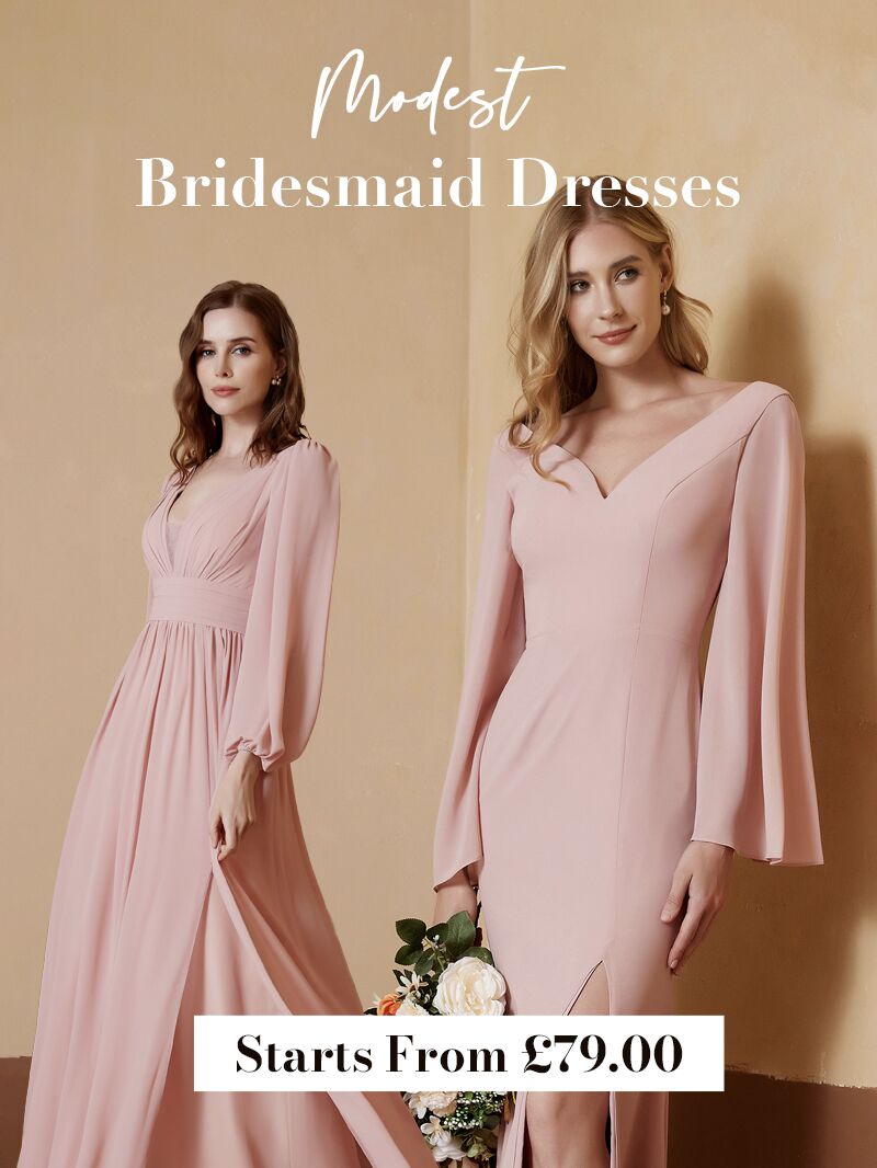 Rose gold clearance modest bridesmaid dresses