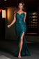 Sweetheart Pleated Bodice Sequin Gown