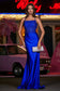 Open Back Long Fitted Jersey Gown