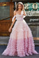 Off Shoulder Ruffles Tiered A-Line Tulle Ball Gown