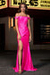 Backless Side Slit Sheath Maxi Satin Gown