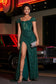 High Slit with Sweep Train Sequin Gown