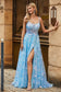 Sparkling Scoop Neckline Floor-Length Dress With Slit