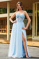 A-Line Sweetheart Lace Up Tulle Dress With Slit