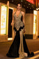 Halter Neck Rhinestone Applique Mermaid Gown