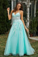 Sweetheart Applique A-Line Tulle Sweep Train Dress