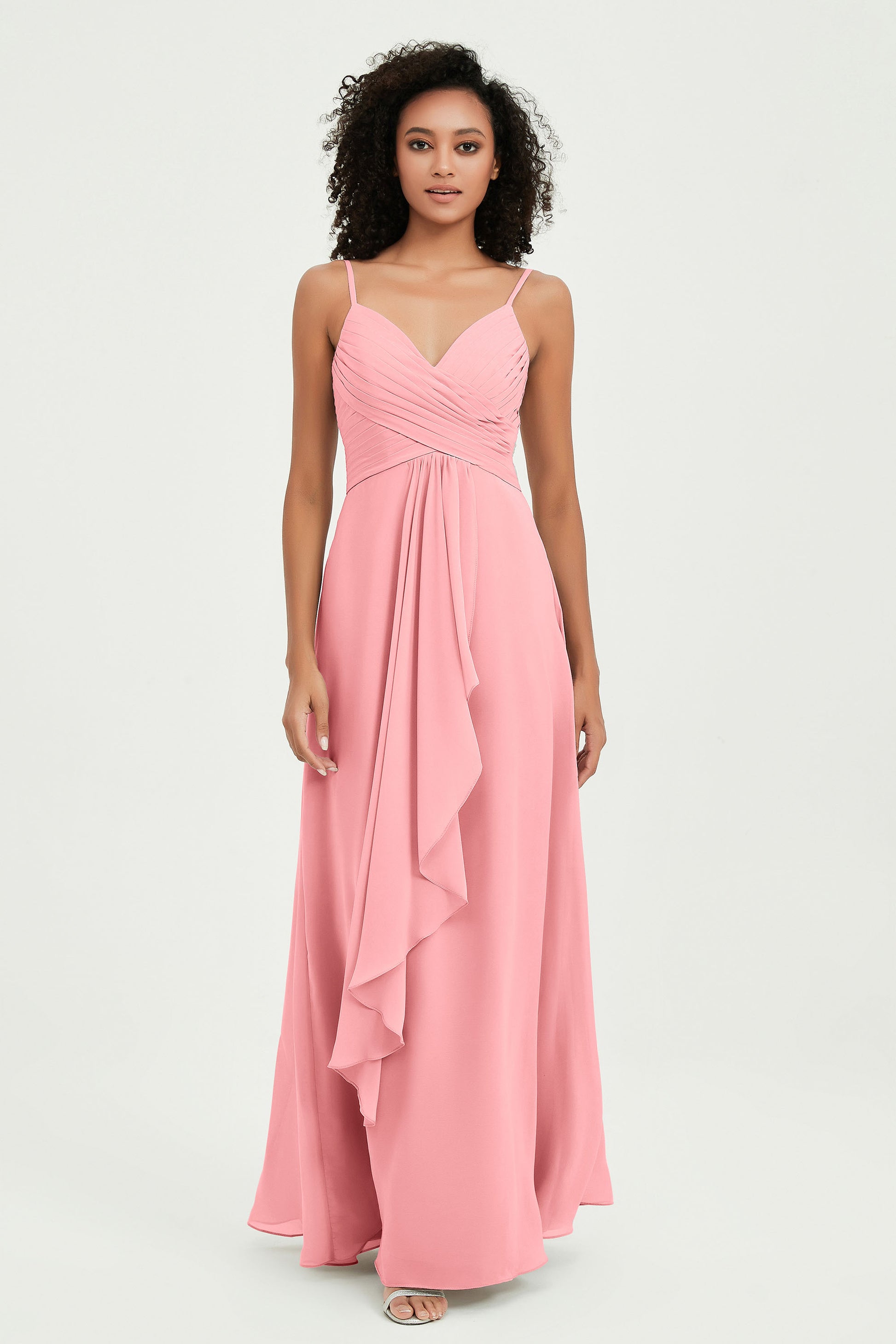 Chiffon Floor Length A Line Empire Waist Bridesmaid Dress – DUNTERY UK