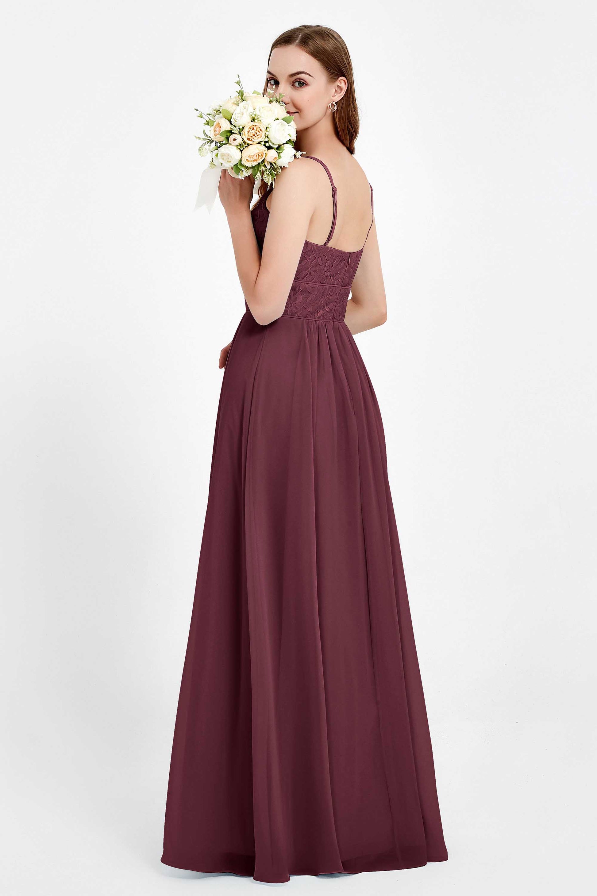 Floral Lace Bodice Empire Waist Maxi Long Bridesmaid Dress DUNTERY UK Floral Lace Bodice Empire Waist Maxi Long Bridesmaid Dress DUNTERY UK