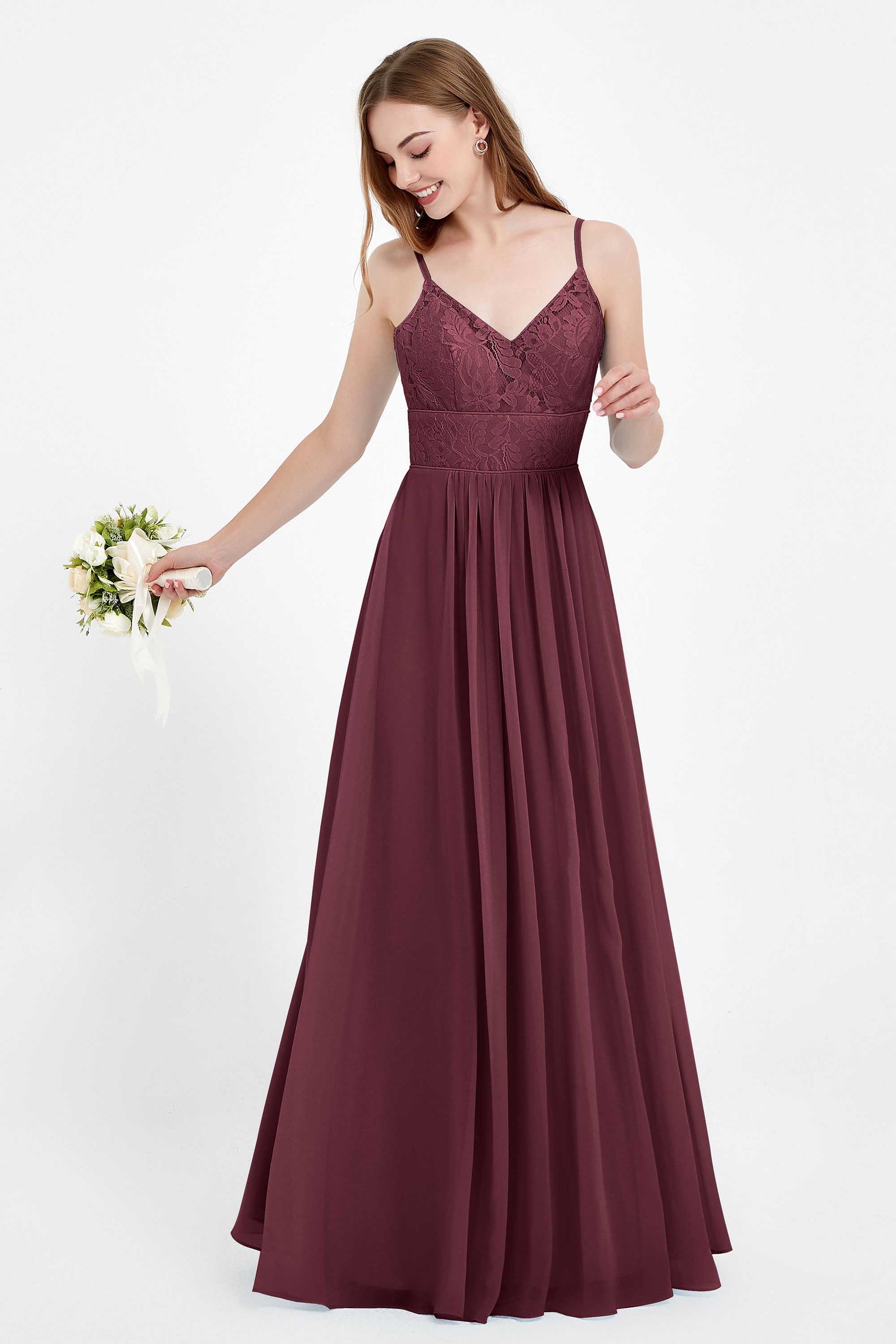 Floral Lace Bodice Empire Waist Maxi Long Bridesmaid Dress DUNTERY UK Floral Lace Bodice Empire Waist Maxi Long Bridesmaid Dress DUNTERY UK