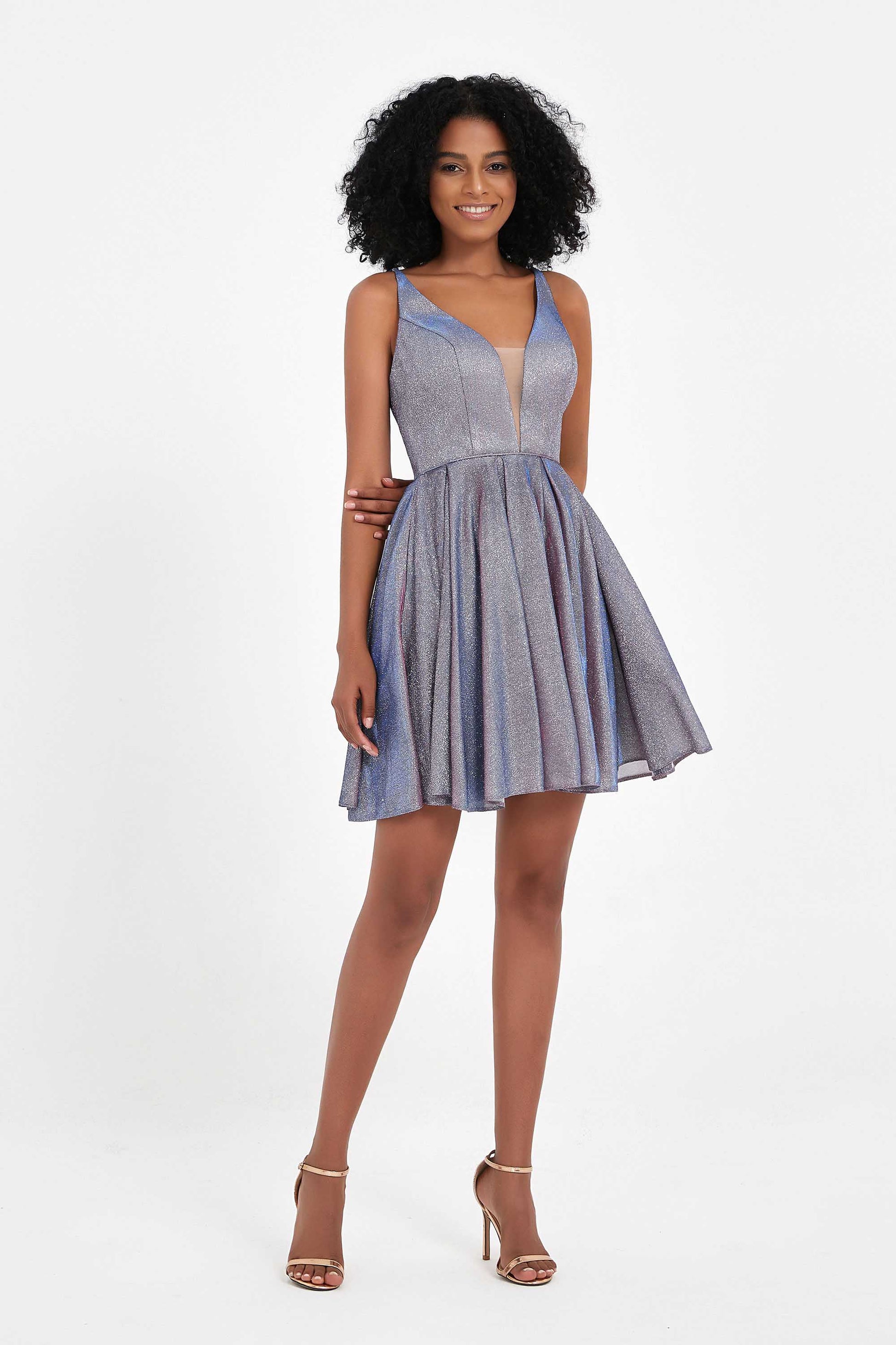 iridescent short prom dress Iridescent Short Blue One Shoulder Prom Dresses, Short Blue One Should Eip Collection