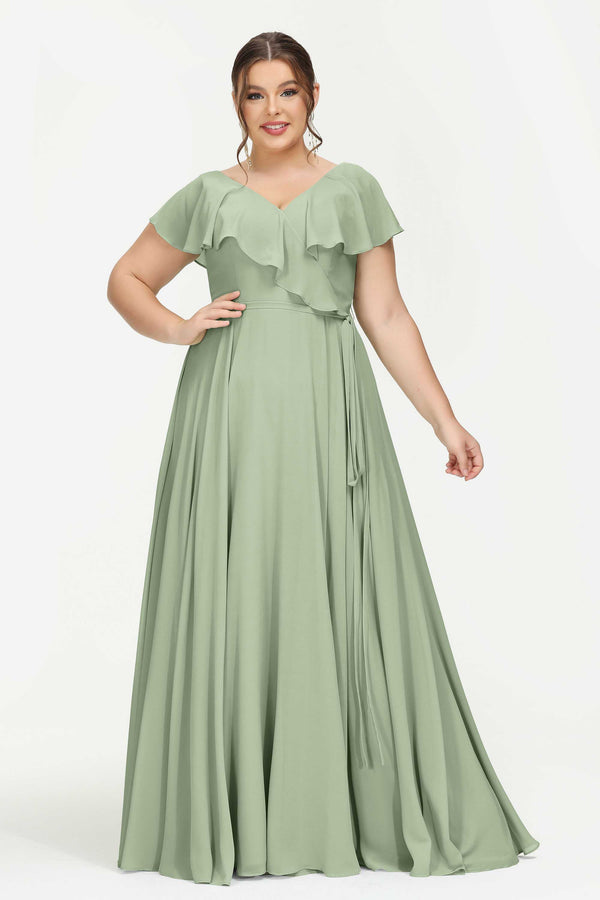 knee length dresses for ladies Cicinia Plus Size Emulation Silk Bridesmaid Dresses with Sleeves, Dusty_Sage knee length dresses for ladies Cicinia Plus Size Emulation Silk Bridesmaid Dresses with Sleeves, Dusty_Sage