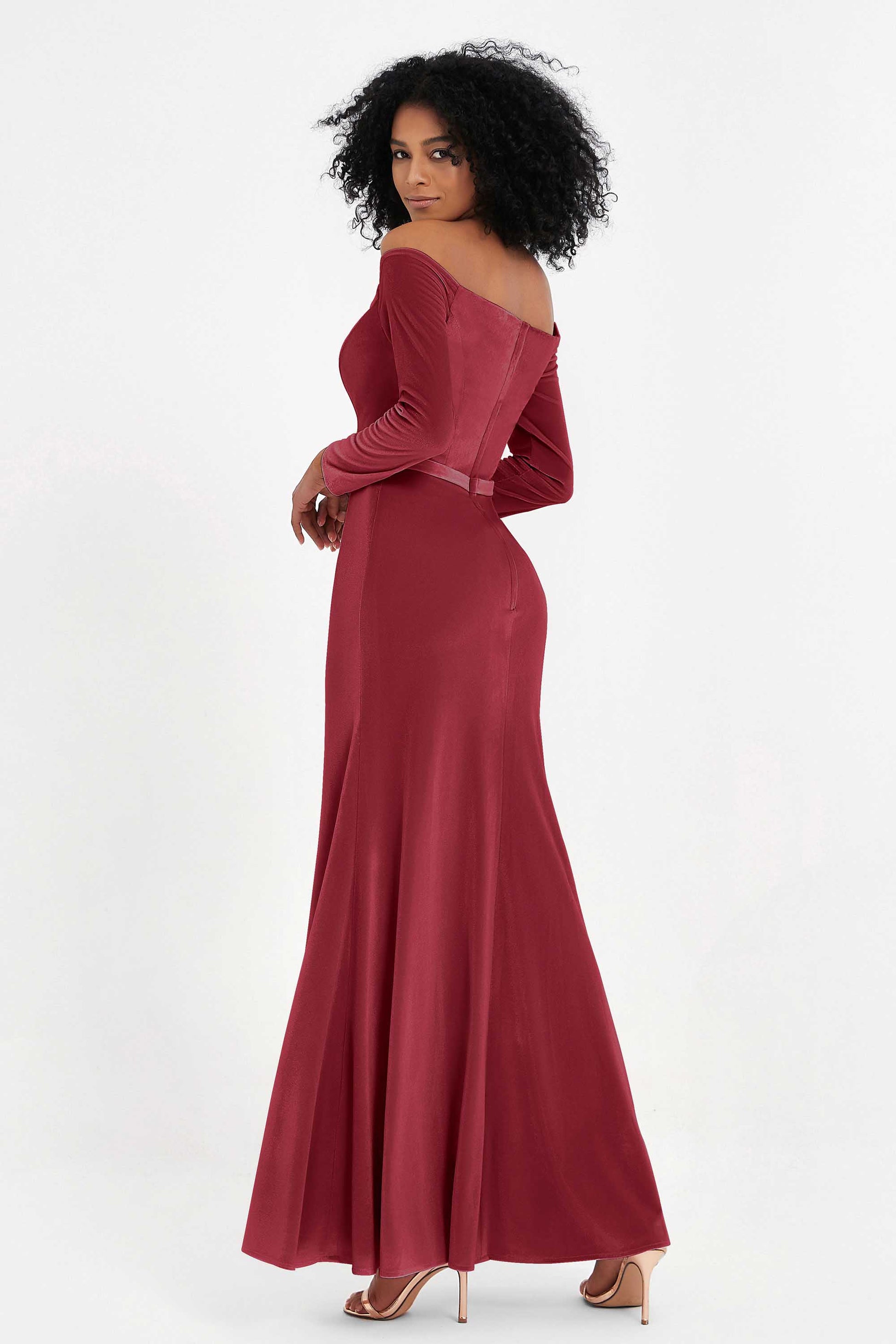 Long Sleeves Elegant Bodycon Velvet Maxi Dress DUNTERY UK Long Sleeves Elegant Bodycon Velvet Maxi Dress DUNTERY UK