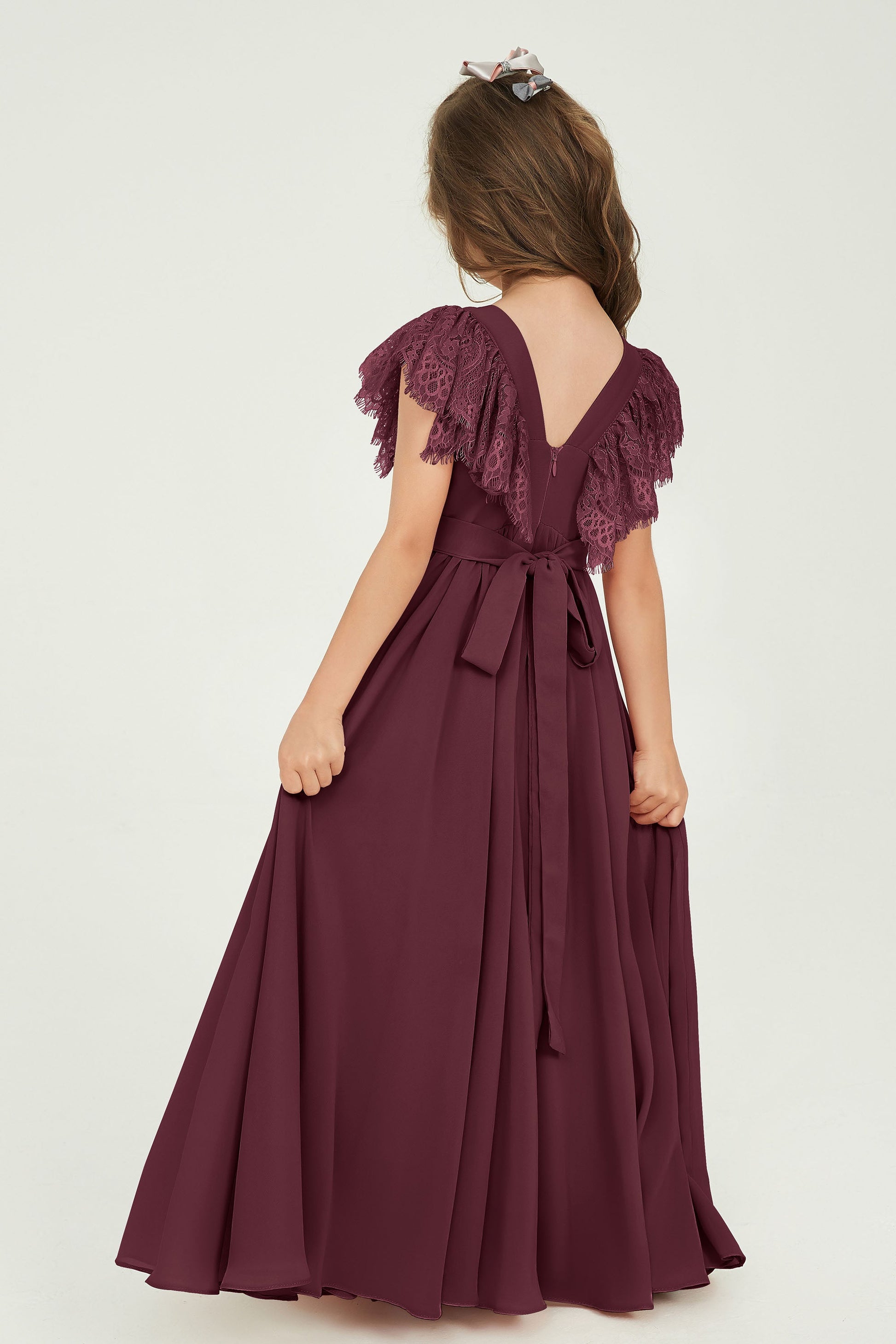 burgundy junior bridesmaid dresses uk Azazie Delevingne Junior