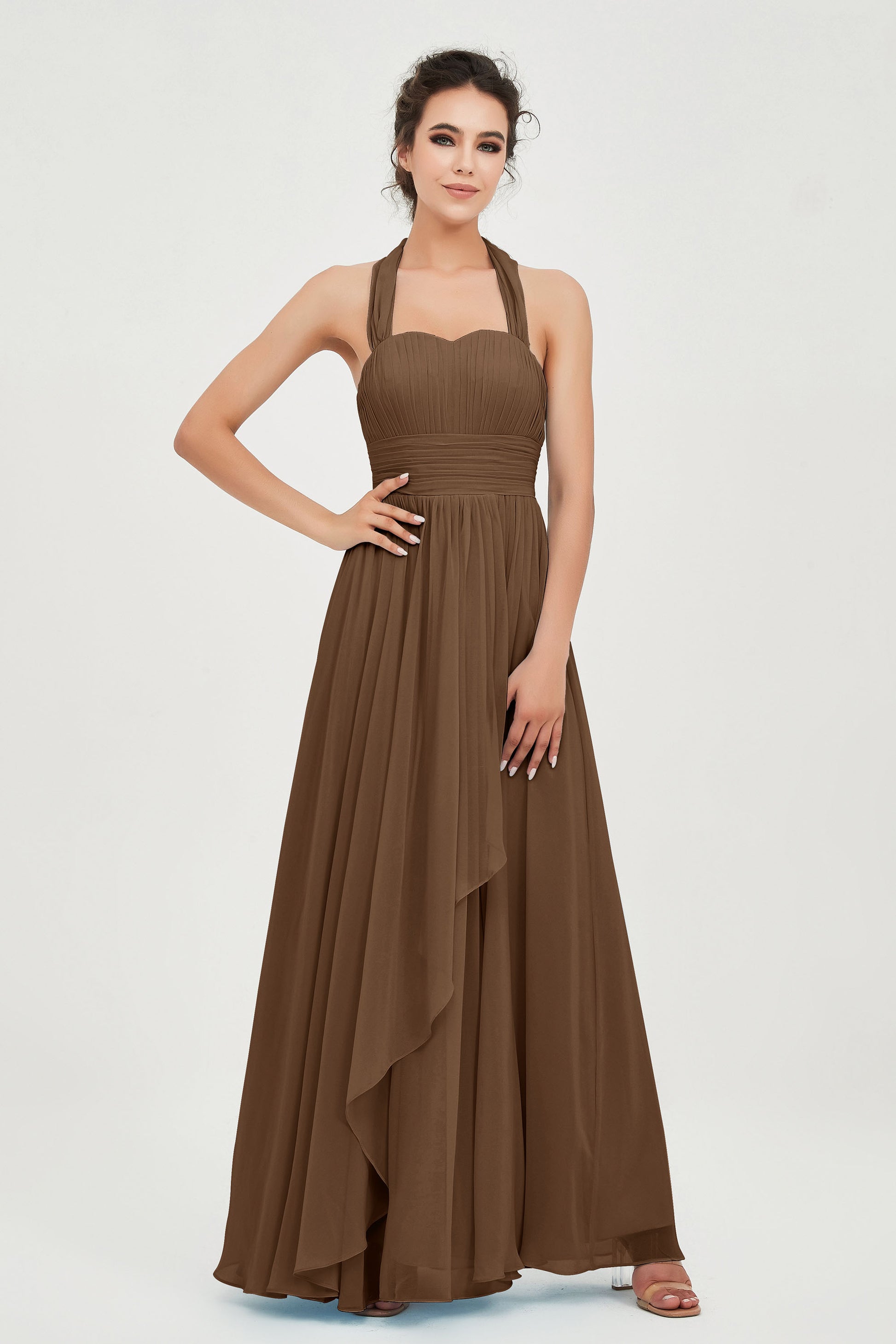 Chiffon A Line Strapless Neckline Bridesmaid Dress with Ruffles DUNTERY UK Chiffon A Line Strapless Neckline Bridesmaid Dress with Ruffles DUNTERY UK